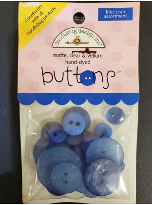 Doodlebug Design Buttons - Blue Jean Assortment