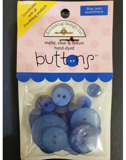 Doodlebug Design Buttons - Blue Jean Assortment