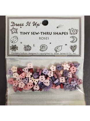 Dress It Up Buttons Tiny Sew-Thru Shapes - Roses