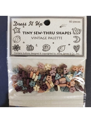 Dress It Up Buttons Tiny Sew-Thru Shapes - Vintage Palette