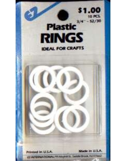 Plastic rings 3/4 inch - 52/30, 10 pcs.