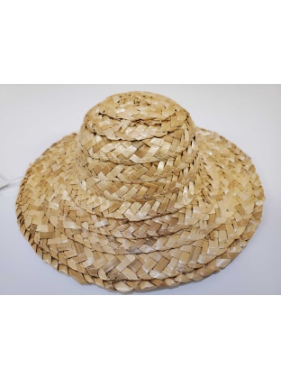 Straw Hat With Round Crown 8 inch