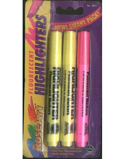 Fluorescent highlighters set of 3
