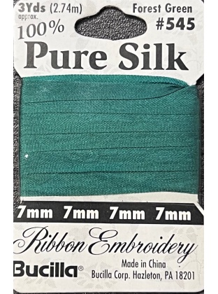 Pure Silk Ribbon Embroidery Forest Green (3yd)
