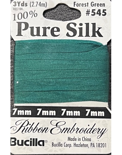 Pure Silk Ribbon Embroidery Forest Green (3yd)