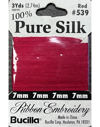Pure Silk Ribbon Embroidery Red (3yd)