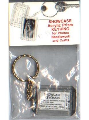 Showcase acrylic prism Keyring for photos, needlework, crafts 2 1/4