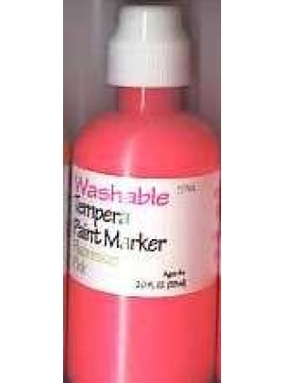 Washable Tempera paint - Pink. Tempera Paint Markers. 2 fl. oz. These are washable (soap and water cleanup), easy to use (just squeeze and paint). A great set for the crafter, schooler or teacher!