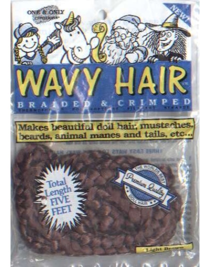 Wavy hair braided and crimped, 5ft length! Light Brown