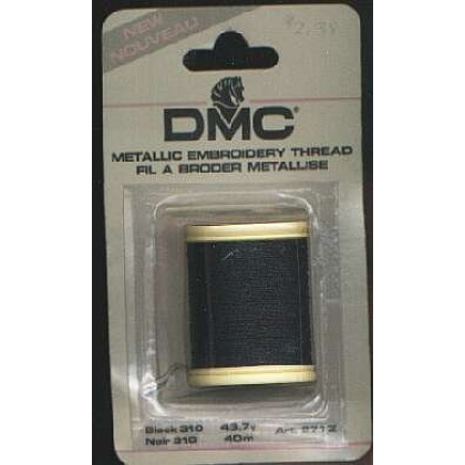DMC metallic embroidery thread black No. 310