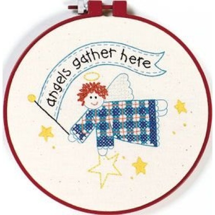 Angel Gathering Stamped CrossStitch kit