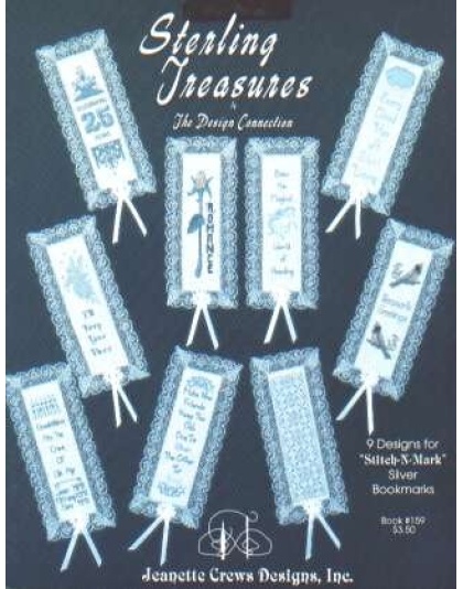 Sterling Treasures 9 designs stitch-n-mark silver bookmarks, 159