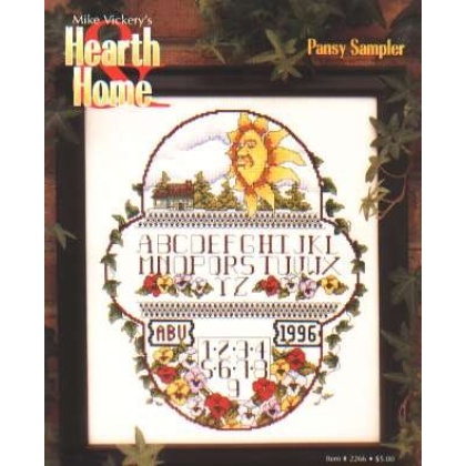 Hearth home pansy sampler CrossStitch booklet, 2266