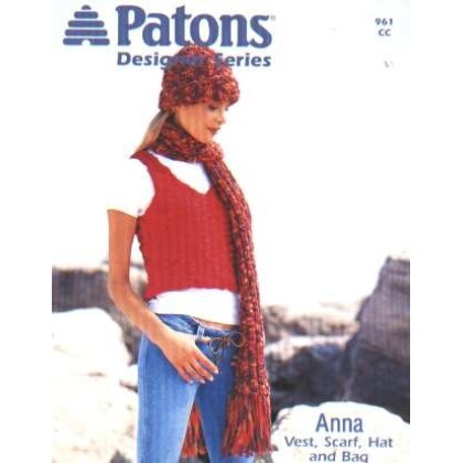 Designer series Anna vest, scarf, hat and bag, 961