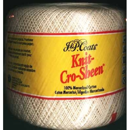 JP Coats knit-cro-sheen color 042 Cream size 10 325 yds