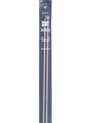 Quicksilver Susan Bates 14 inch double Point Needles size 6 heat-treated aluminum alloy shaft coated with a grey powder finish