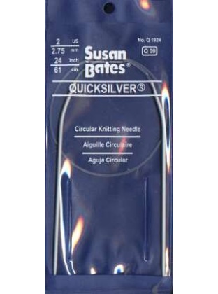 Quicksilver Susan Bates 24 inch, size 2 circular knitting needle Q09