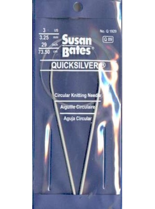 Quicksilver Susan Bates 29 inch, size 3 circular knitting needle Q09