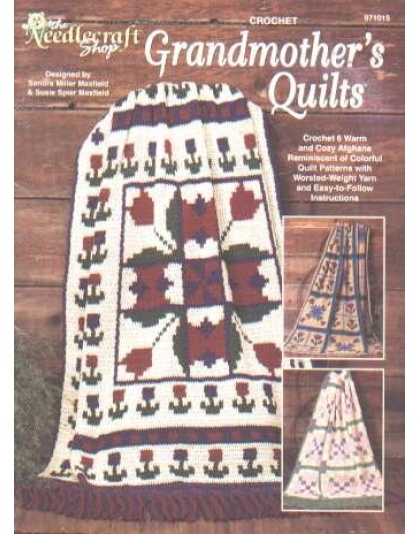 6 Warm and cozy afghans, Grandmother's quilt to crochet, 971015