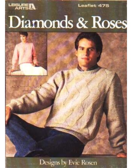 Diamonds mens and ladies rose pullover to knit and crochet 475