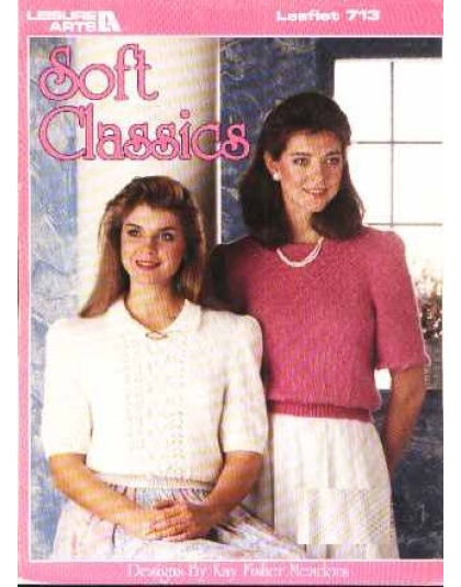 Soft classics collared crew, picot crew to knit and crochet 713