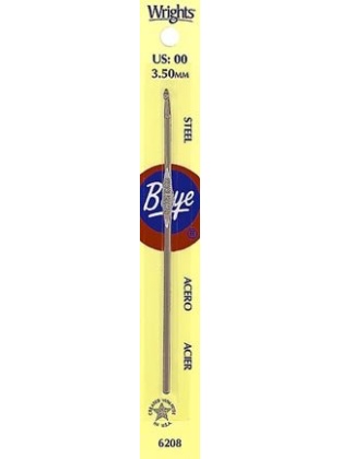 Steel Size 2 crochet hook by Boye 6208