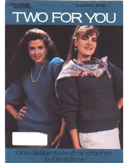 Two for you diamond pullover to knit, crochet 619