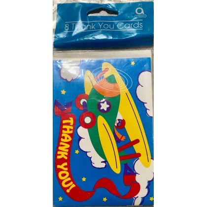 Amscan Airplane Thank You Cards - 8 Pack