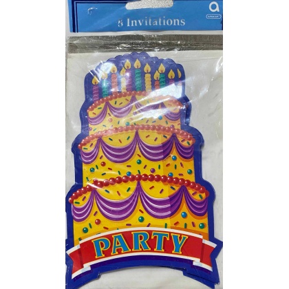 Amscan Birthday Cake Invitations - 8 Pack