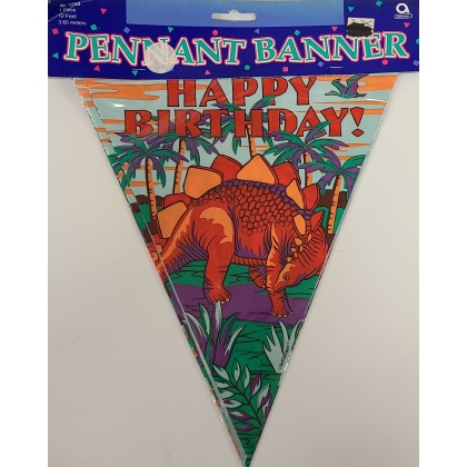 Amscan Dinosaur Happy Birthday Pennant Banner