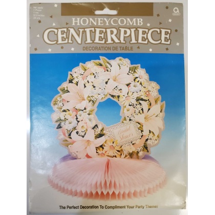 Amscan Honeycomb Centerpiece - Pink Bridal Shower Flower Ring