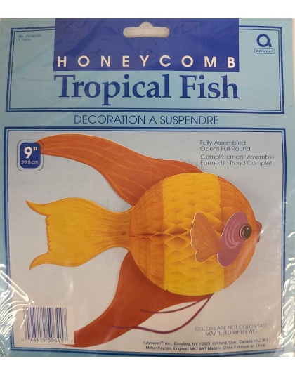 Amscan Honeycomb Yellow Tropical Fish Decoration