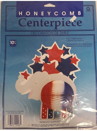 Amscan Patriotic Elephant Honeycomb Centerpiece