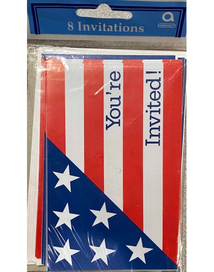 Amscan Patriotic Invitations - 8 Pack