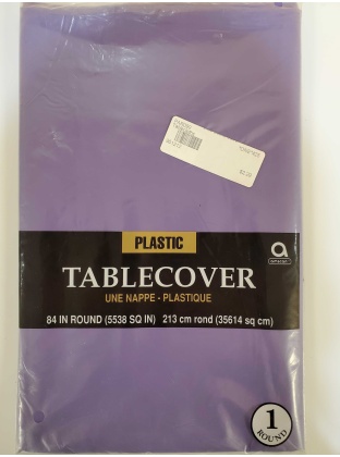 PURPLE Round Plastic Table Cover by Amscan