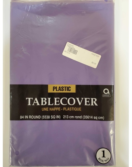 PURPLE Round Plastic Table Cover by Amscan