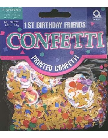 1st BIRTHDAY FRIENDS confetti