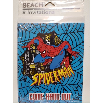 Beach Spiderman Come Hang Out Party Invitations - 8 count