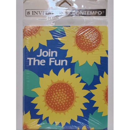 Contempo Join The Fun Sunflower Invitations - 8 Count