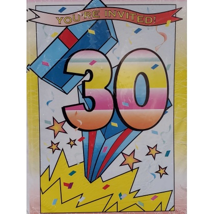 Designer Greetings 30th Birthday Party Invitations - 8 count