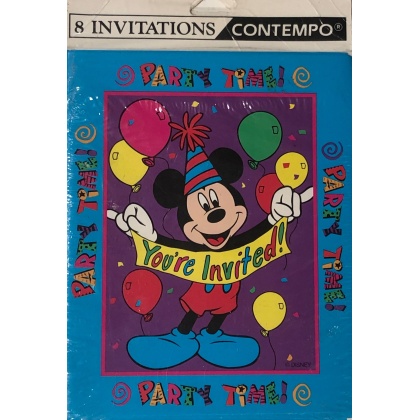 Disney Contempo Mickey Mouse Party Time Invitations - 8 Pack