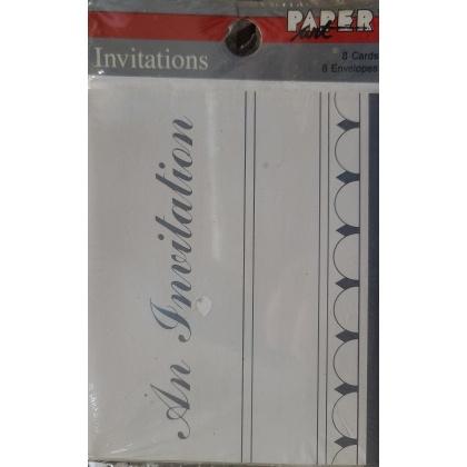 Paper Art An Invitations Silver- 8 Pack