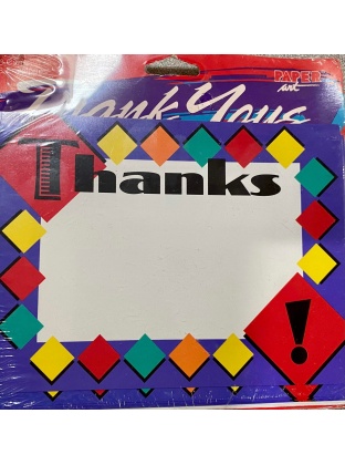 Paper Art Colorful Thank You Cards - 8 Pack