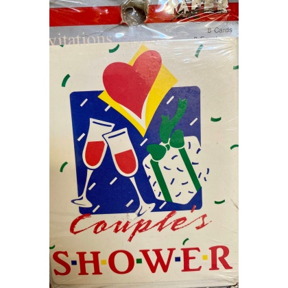 Paper Art Couples Shower Invitations - 8 Pack