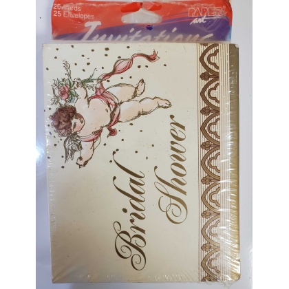 Paper Art Cupid Bridal Shower Invitations - 25 Count
