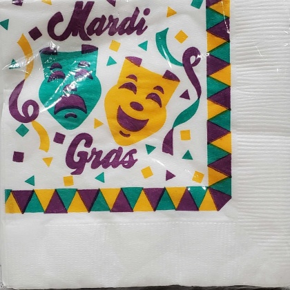 Paper Art Mardi Gras Small Napkins - 30 count