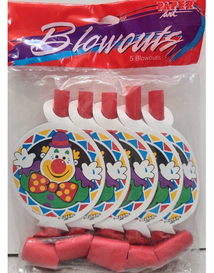 Paper Art Party Clown 5 Blowouts