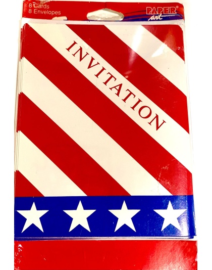 Paper Art Patriotic Invitation - 8 Pack