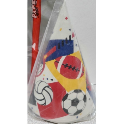 Paper Art Sport Party Hats - 5 count