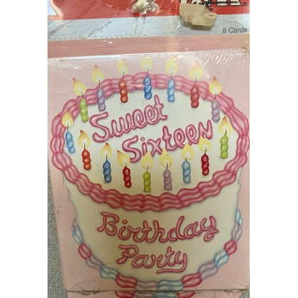 Paper Art Sweet Sixteen Birthday Invitations - 8 Pack